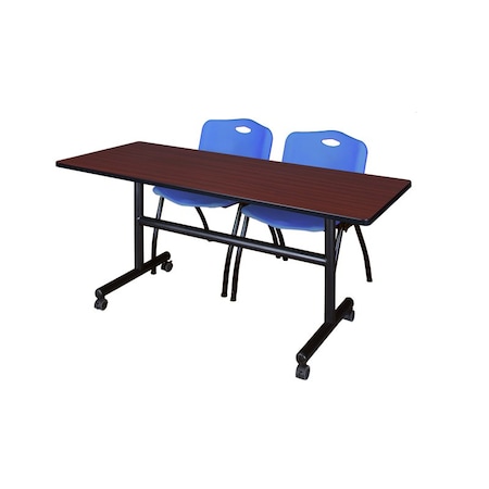Kobe Rectangle FlipTop Table, 60" W, 29" H, Laminate Top, Mahogany MKFT6030MH47BE